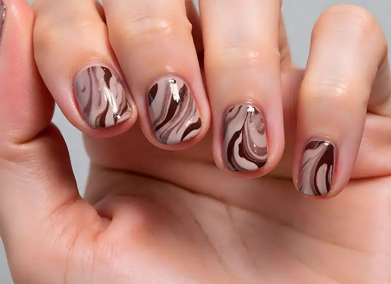 brown marble nails